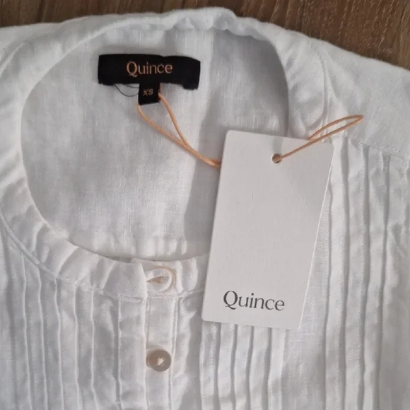 Quince 100% European Linen Sleeveless Swing Dress White XS NWT - Picture 3 of 6